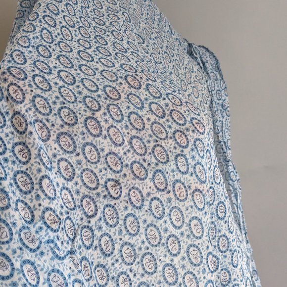 Vintage Blue Floral Fabric 4 Yards - Picture 3 of 7